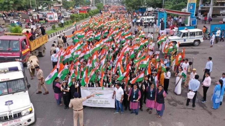 MLA of Udhna constituency Manubhai Patel takes out rally, pledges to plant 1.11 lakh saplings on Independence Day