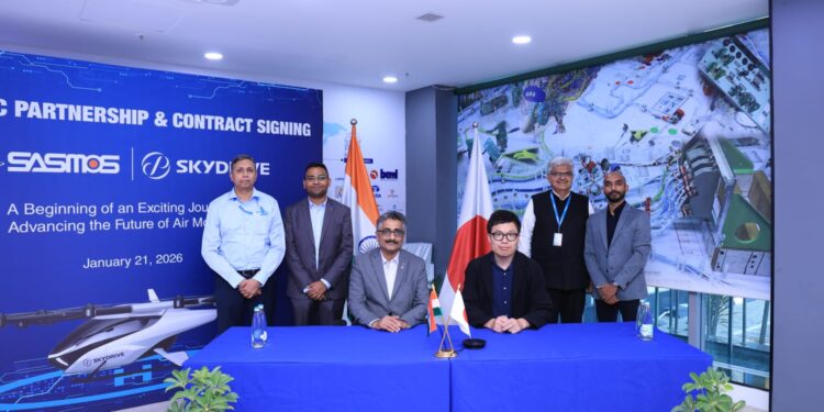 SASMOS Signs Strategic Contract with SkyDrive Inc. for EWIS Design & Manufacturing Solution, Strengthening India–Japan Collaboration in Advanced Air Mobility